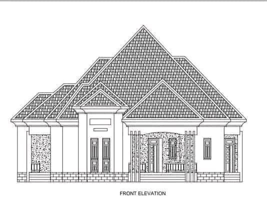 Client-supplied front elevation drawing of a building.