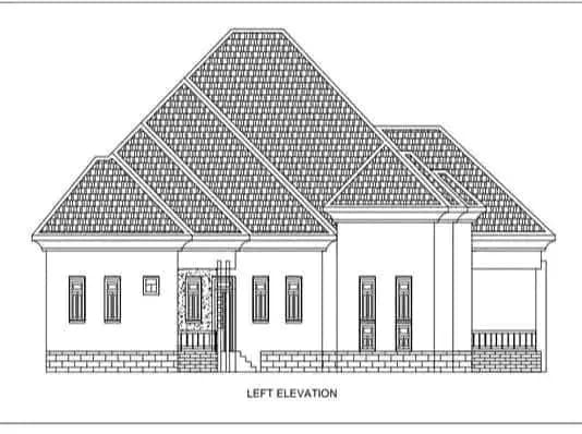 Client-supplied left elevation drawing of a building.