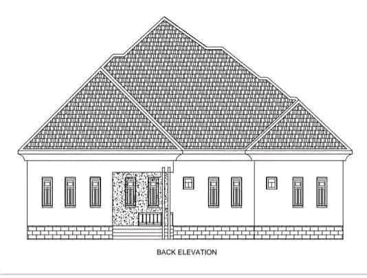 Client-supplied rear elevation drawing of a building.
